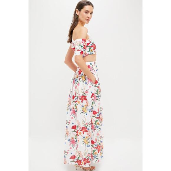 GUL HURGEL White & Coral Floral Sophia Maxi Dress NWT S Tuckernuck $920 - Picture 6 of 6